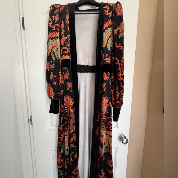 Blackmilk Dresses & Skirts - BlackMilk Dragon Rising Velvet Maxi Jacket
